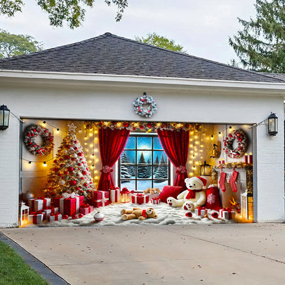Shineful Garage Door Banner Decoration - Christmas Memories By The Hearth