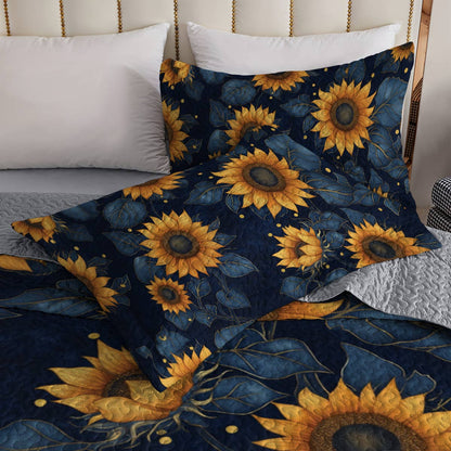 Shineful All Season Quilt 3-Piece Set Sunflower Majesty
