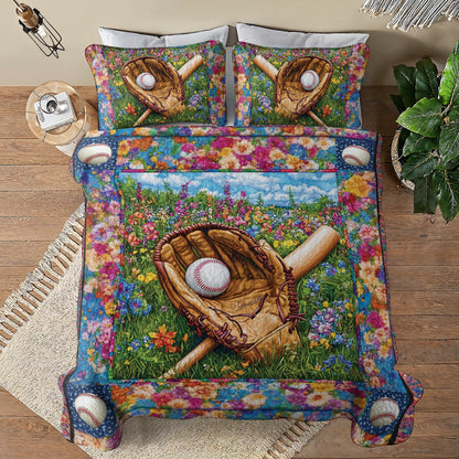 Shineful All Season Quilt 3-Piece Set - Field of Dreams Baseball