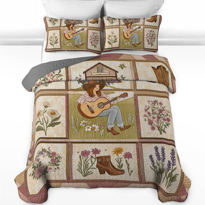 Shineful All Season Quilt 3-Piece Set - Wildflower Cowgirl