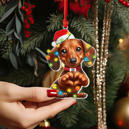 Shineful Personalized 2D Acrylic Ornament Dachshund Holiday Cheer