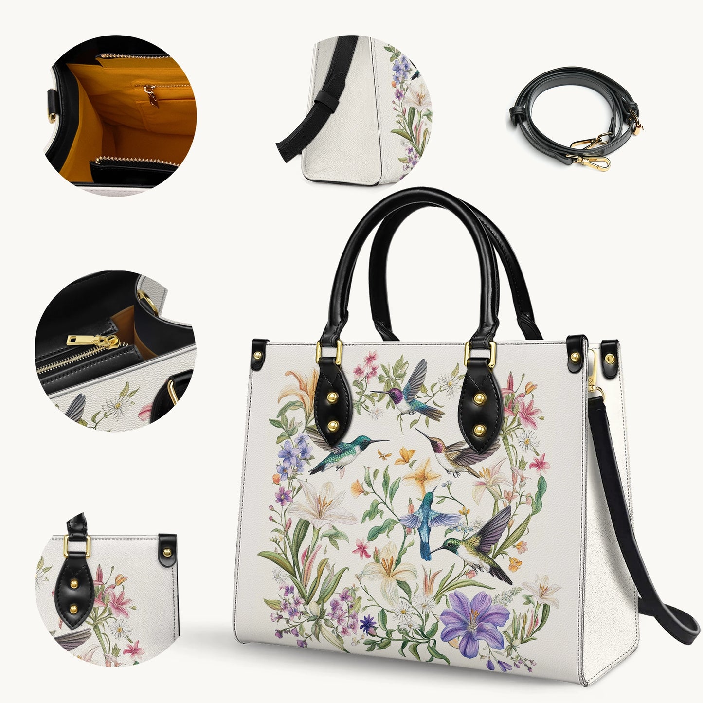 Shineful Leather Bag Hummingbird Winged Bloom