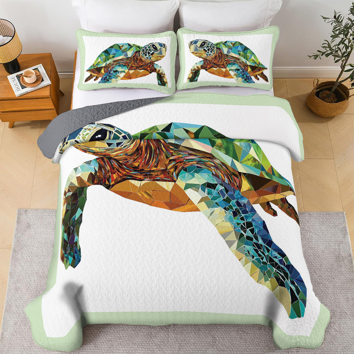 Shineful All Season Quilt 3-Piece Set Turtle Mosaic