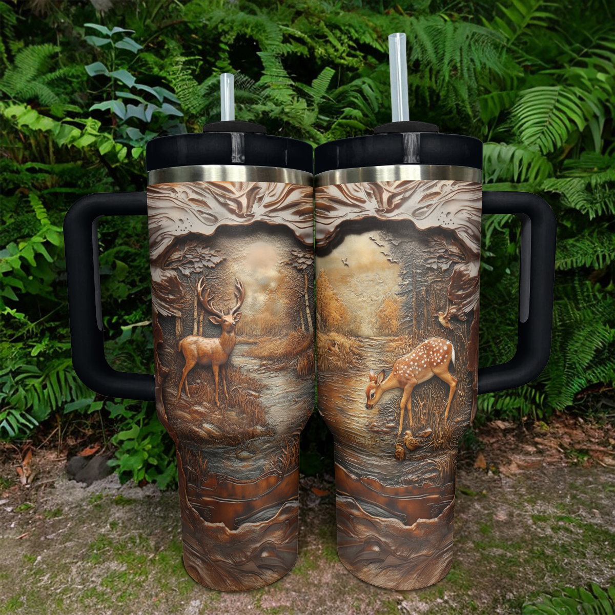 Shineful Tumbler Majestic Deer Wood