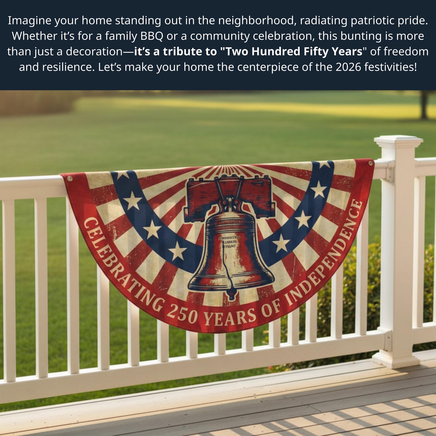 Shineful Decorative Fan Flag Liberty Bell – 250 Years of Independence