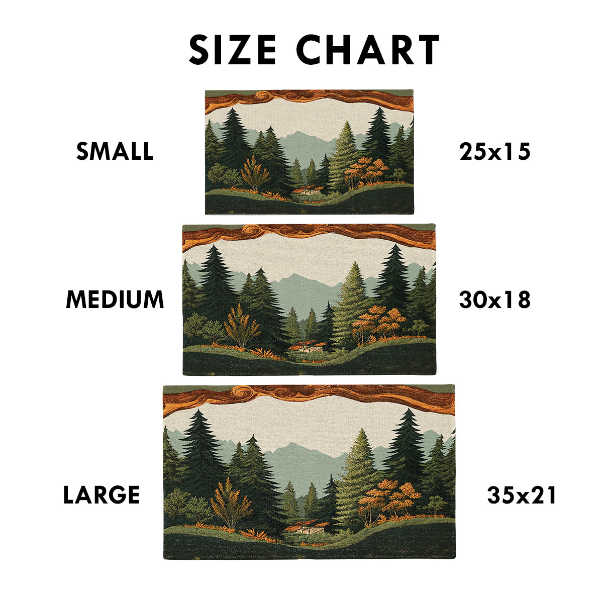 Shineful Forest Cabin Ultra-Thin Non Skid Floor Mat, Kitchen Rugs