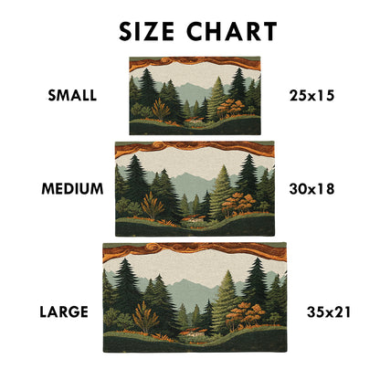Shineful Forest Cabin Ultra-Thin Non Skid Floor Mat, Kitchen Rugs