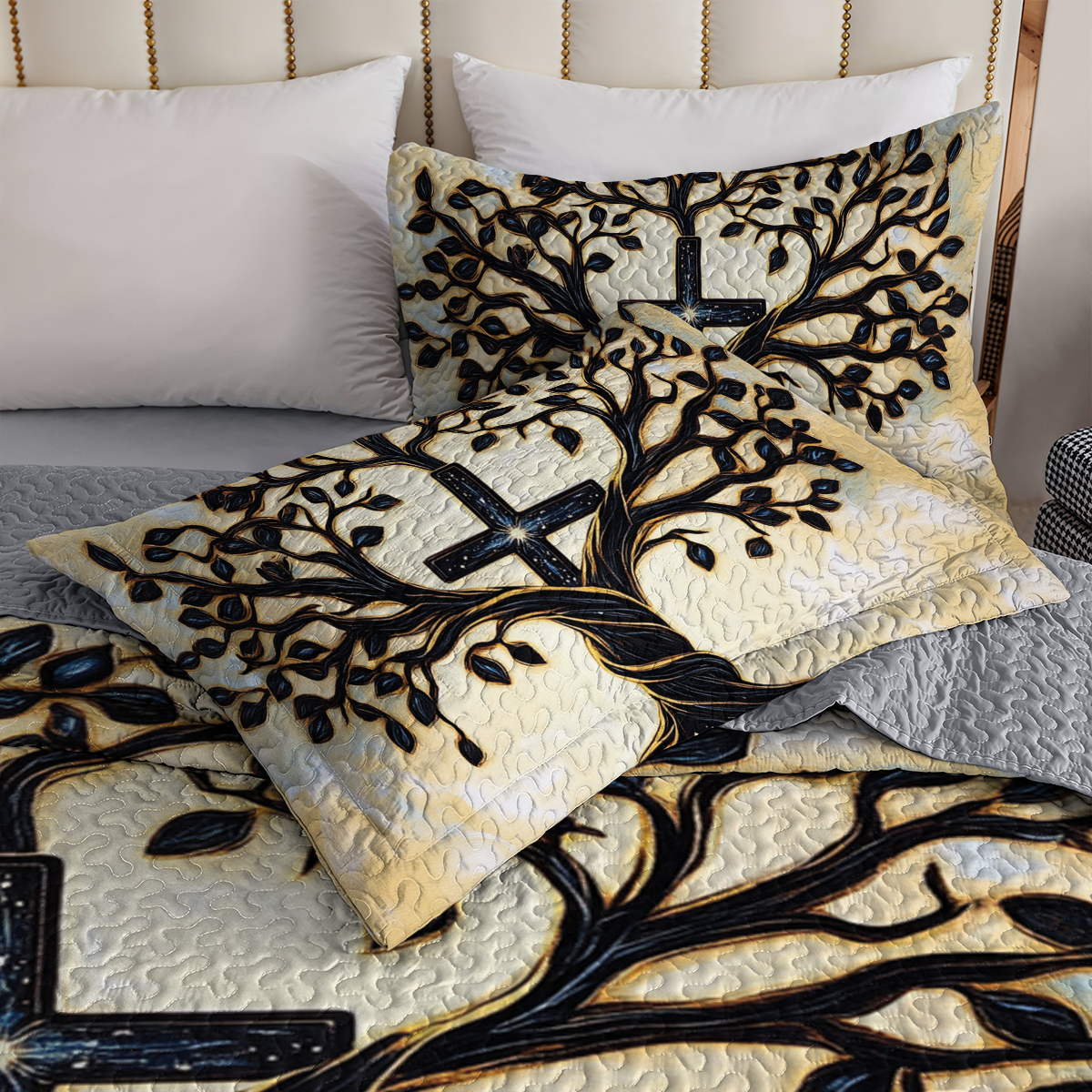 Shineful All Season Quilt 3-Piece Set - Sacred Tree of Life