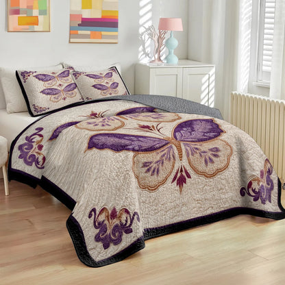 Shineful Quilt 3-Piece Set Lavender Wings of Grace