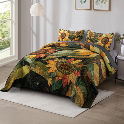 Shineful All Season Quilt 3-Piece Set Sunflower Harvest Hues