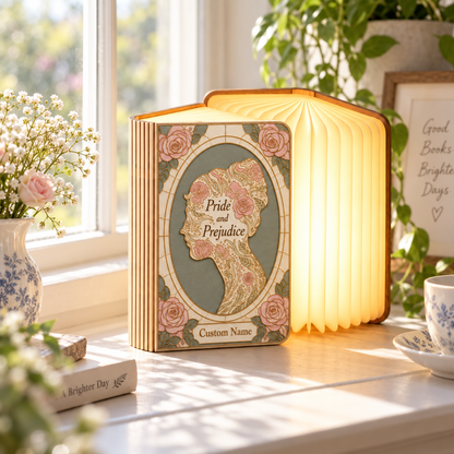 Shineful Price And Prejudice Wooden Book Lamp