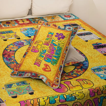Shineful All Season Quilt 3-Piece Set Hippie Love, Vans, And Groovy Grandma