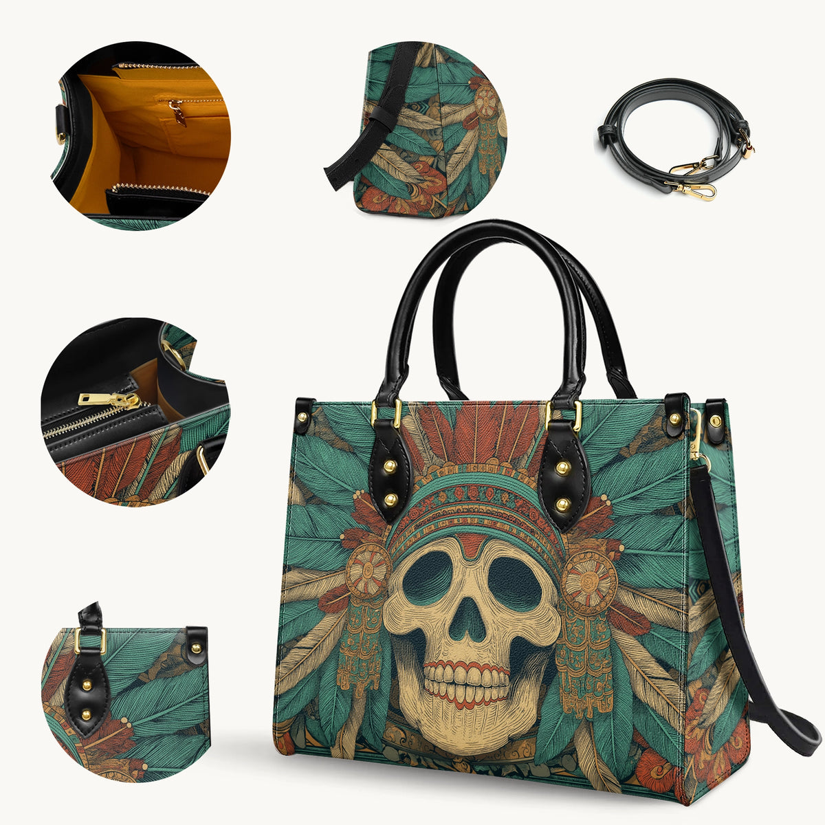 Shineful Leather Bag Emerald War Headdress