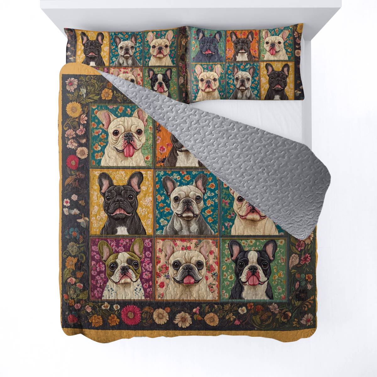 Shineful All Season Quilt 3-Piece Set Charming Bulldogs