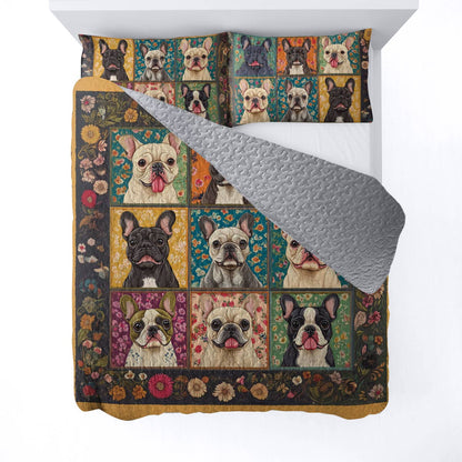 Shineful All Season Quilt 3-Piece Set Charming Bulldogs