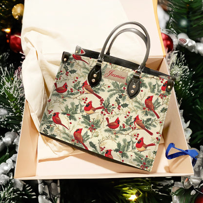 Shineful Leather Bag Personalized Winter Cardinal Harmony
