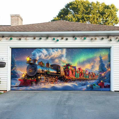 Shineful Garage Door Banner Decoration Christmas Train Magic