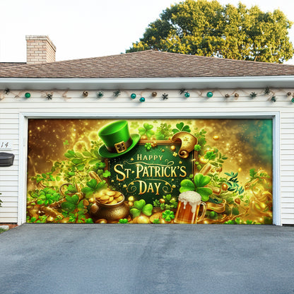 Shineful Garage Door Banner Decoration Golden Irish Luck