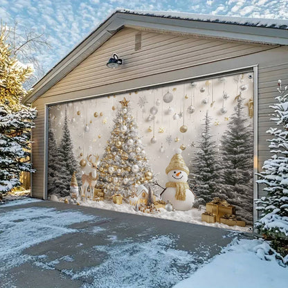 Shineful Garage Door Banner Decoration Golden Winter