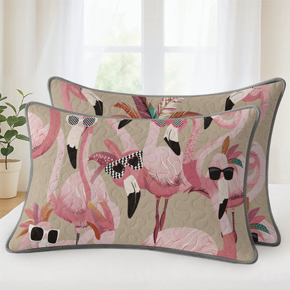 Shineful Quilt 3-Piece Set Funky Flamingo