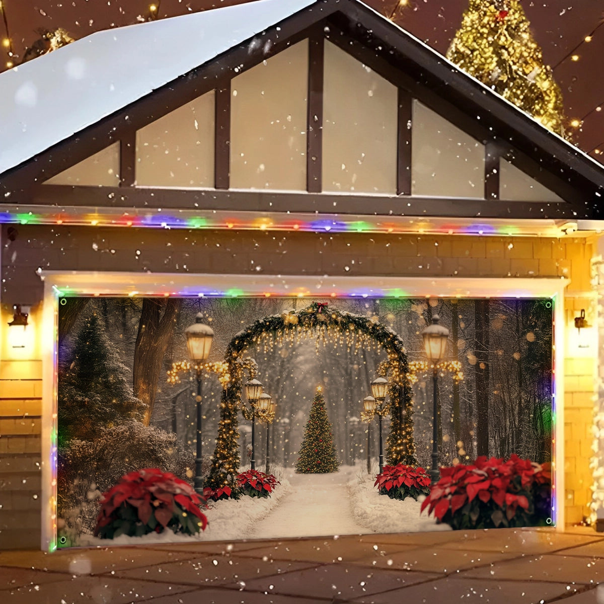 Shineful Garage Door Banner Decoration Enchanted Holiday Arch