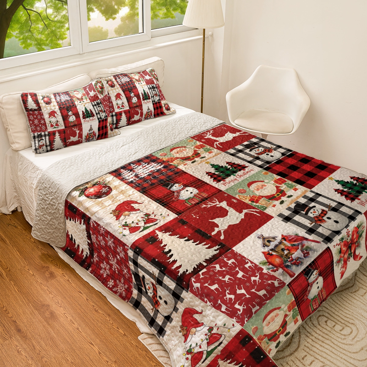 Shineful All Season Quilt 3-Piece Set - Festive Christmas