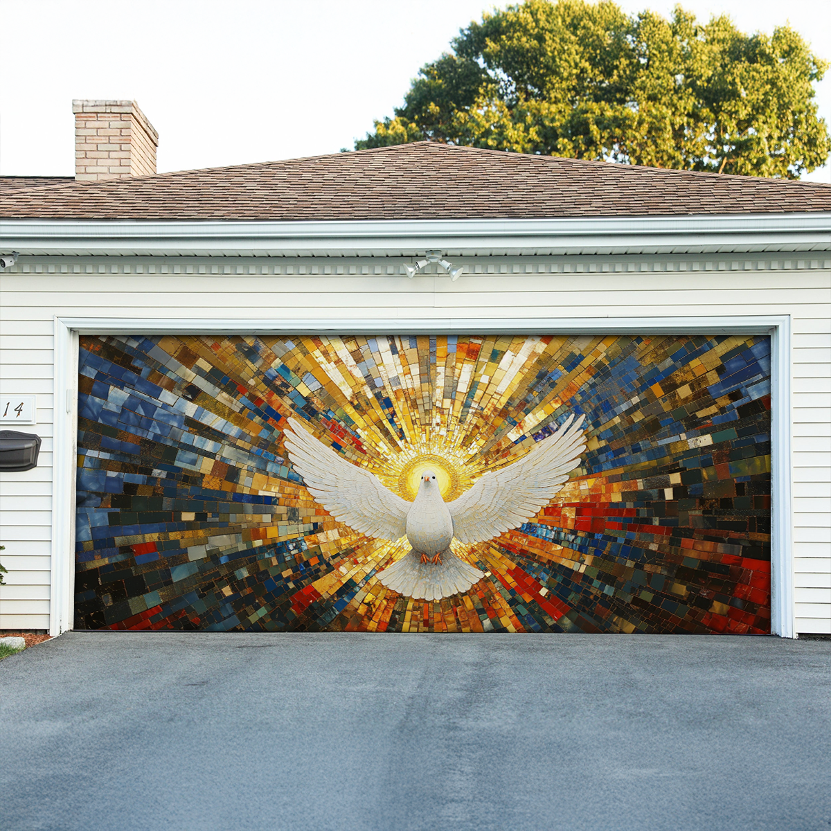 Shineful Garage Door Banner Decoration Dove of Peace