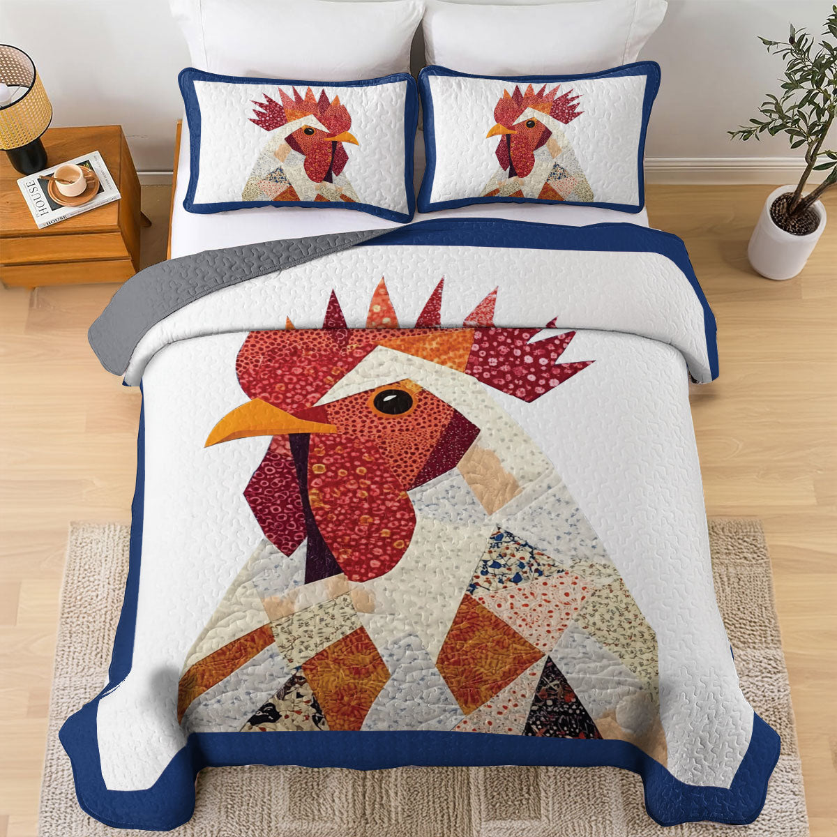 Shineful All Season Quilt 3-Piece Set Feathered Glory Quilt