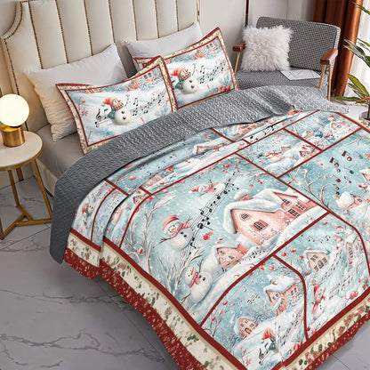Shineful All Season Quilt 3-Piece Set Christmas Snowy Serenade
