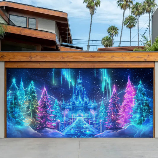 Shineful Garage Door Banner Decoration - Enchanted Winter Castle