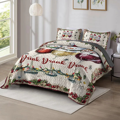 Shineful All Season Quilt 3-Piece Set - Cozy Christmas Vineyard
