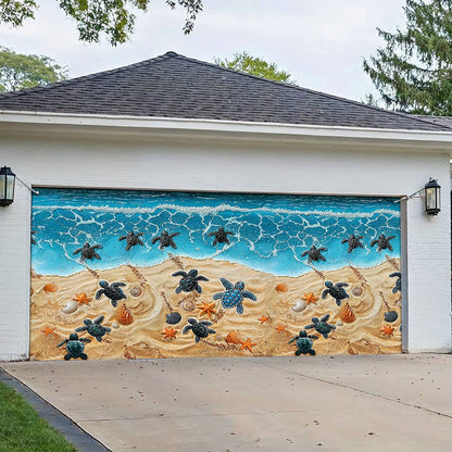Shineful Garage Door Banner Decoration Sea Turtle Journey