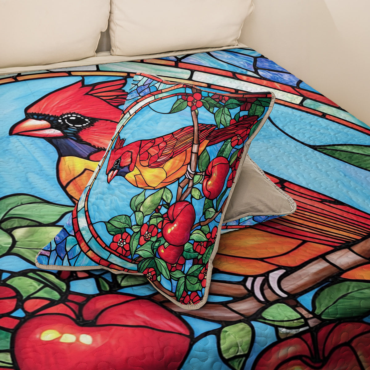 Shineful All Season Quilt 3-Piece Set Cardinal Heaven