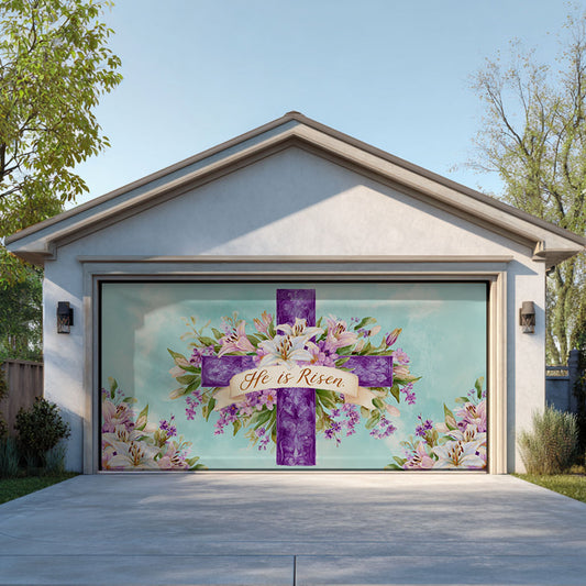 Shineful Garage Door Banner Decoration Catholic Resurrection