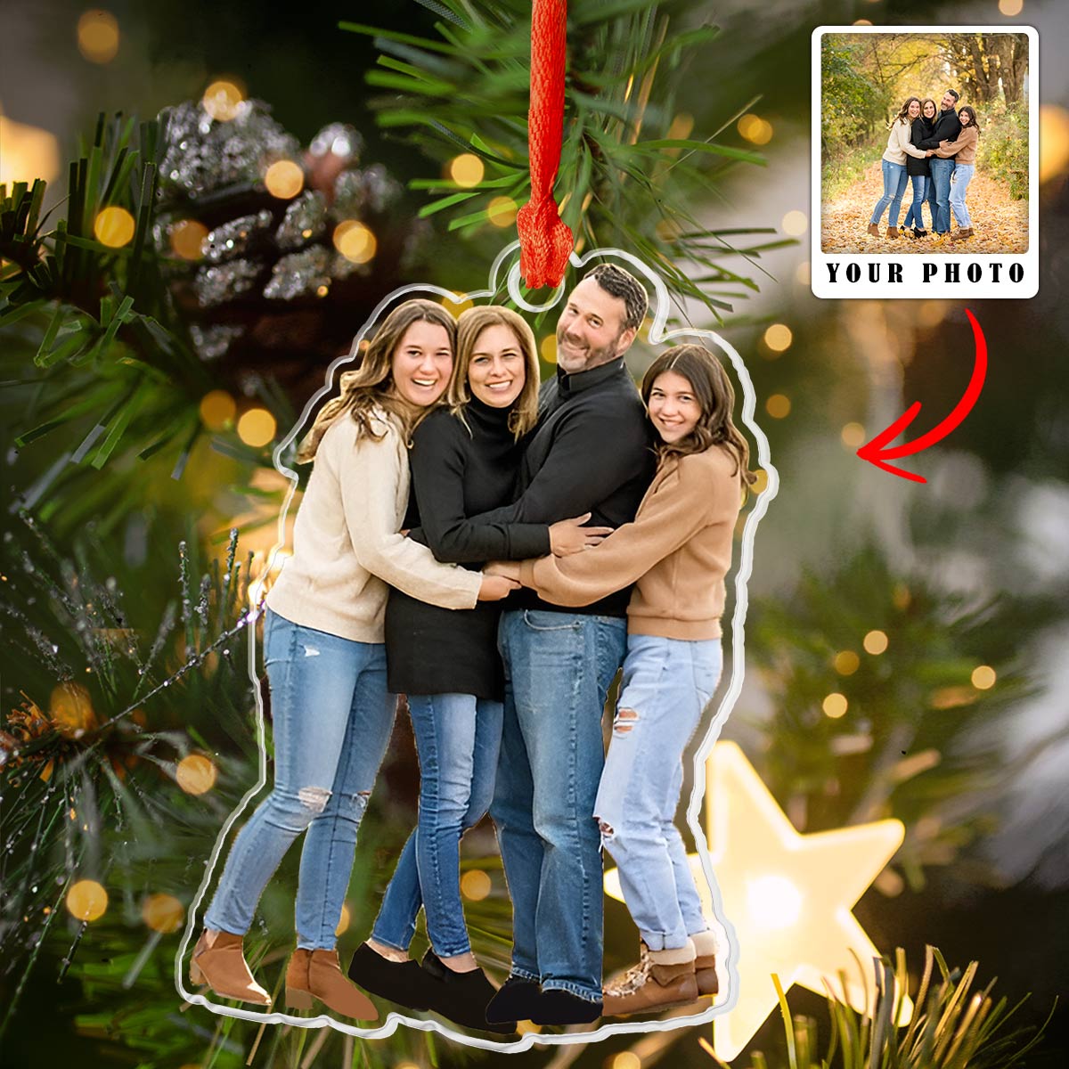 Shineful Decoration Ornaments Family Personalized Upload Photos
