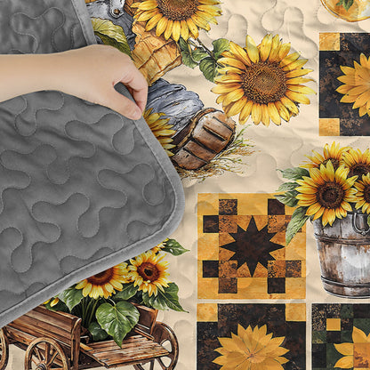 Shineful Quilt 3-Piece Set Peaceful Farmhouse Sunflower