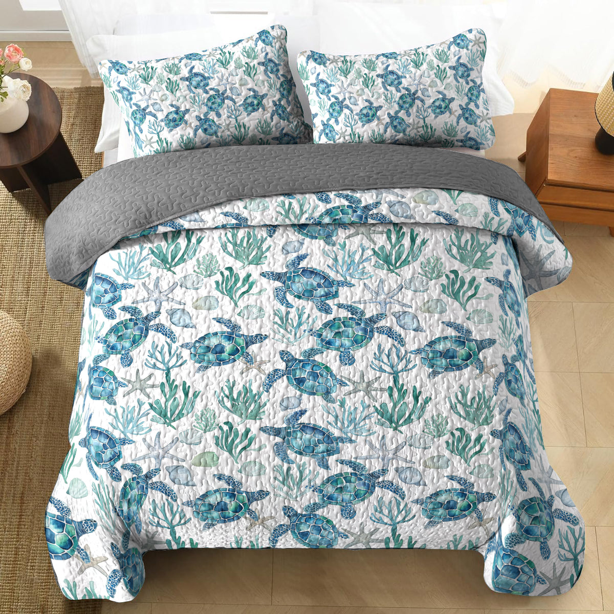 Shineful All Season Quilt 3-Piece Set Under the Sea