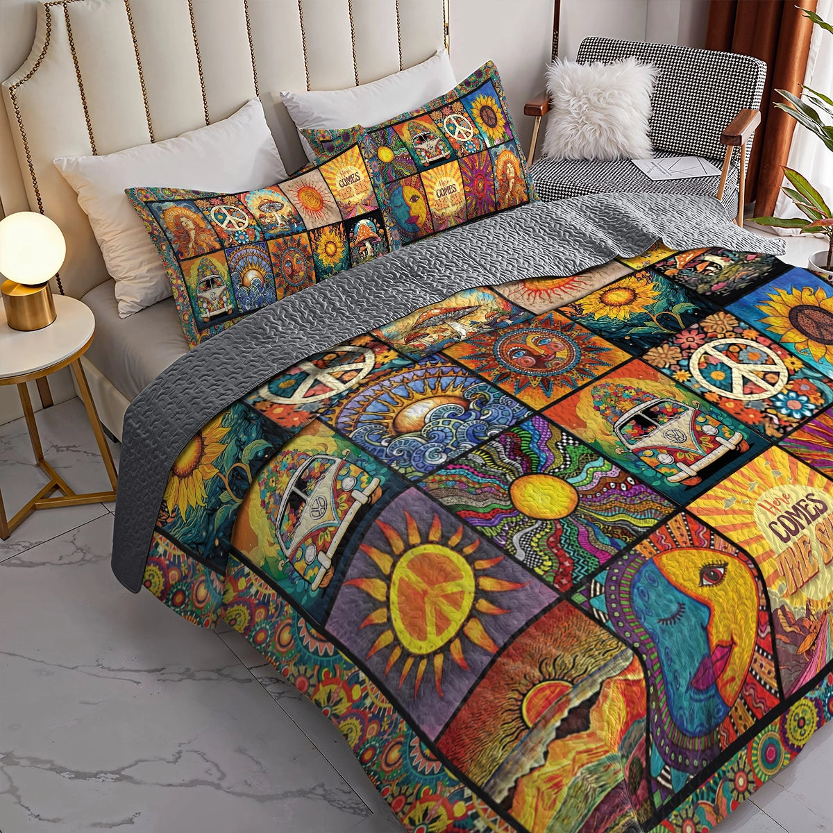 Shineful All Season Quilt 3-Piece Set - Sunshine Dream Hippie