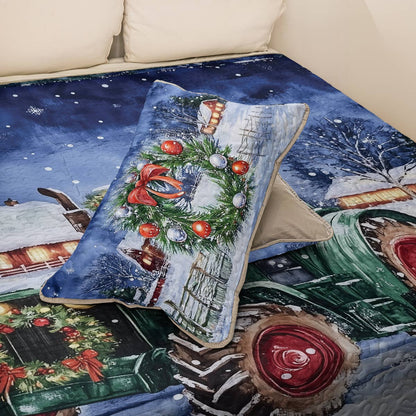 Shineful All Season Quilt 3-Piece Set - Farmer I'll Be Home For Christmas