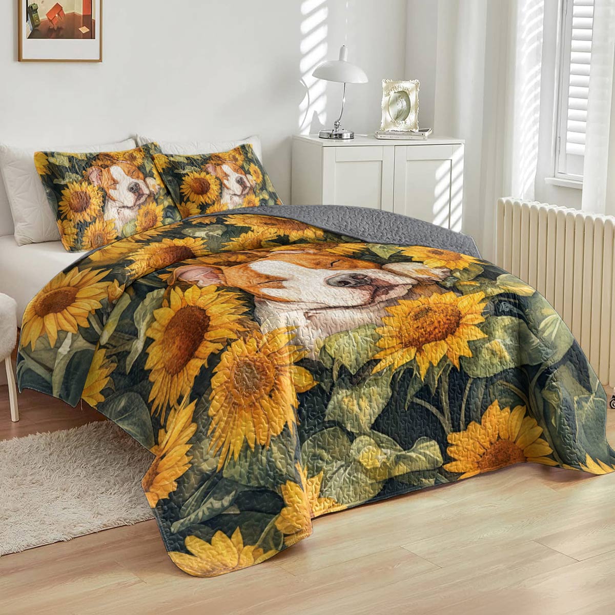 Shineful All Season Quilt 3-Piece Set Sleeping Bulldog