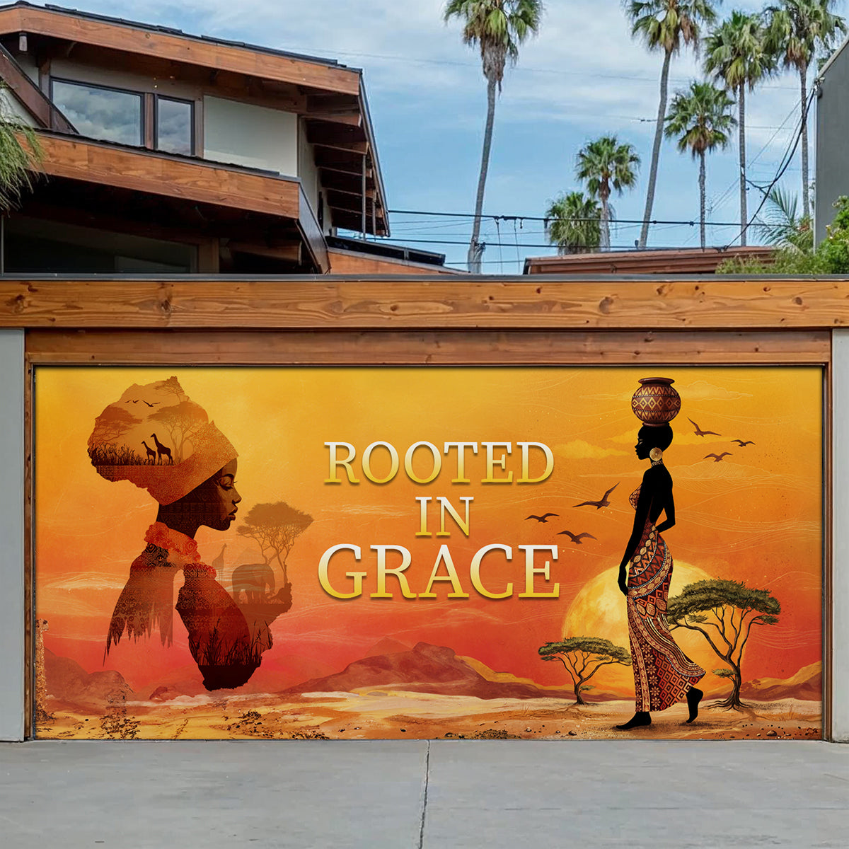 Shineful Garage Door Banner Decoration Rooted in Grace