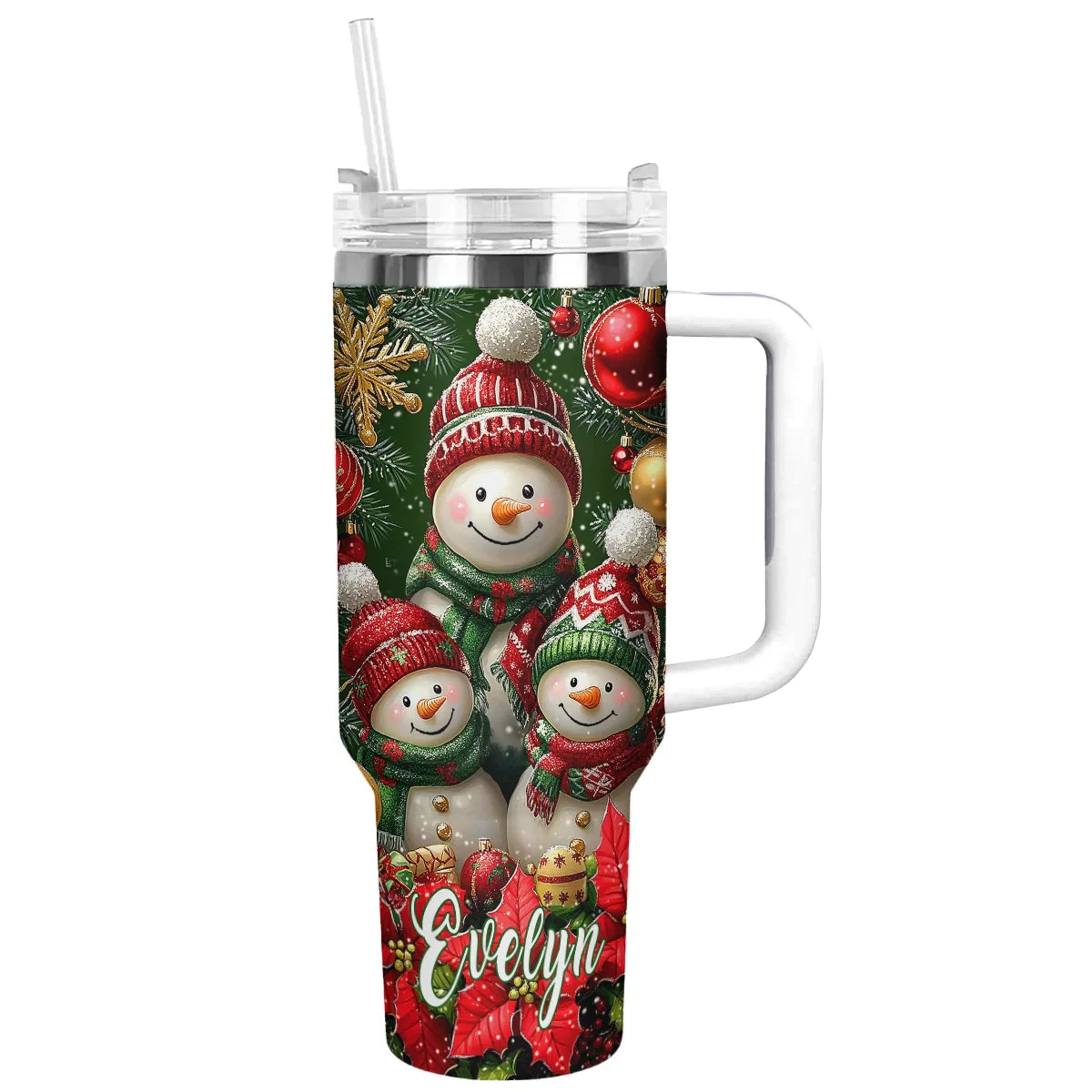 Shineful Glossy Tumbler Personalized Christmas Cozy Snowman