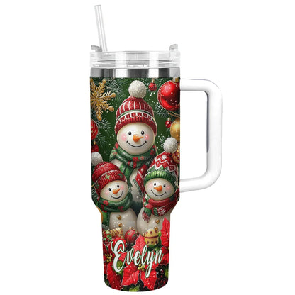 Shineful Glossy Tumbler Personalized Christmas Cozy Snowman