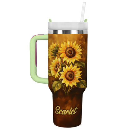 Shineful Tumbler Personalized Sunflower Beautiful Gracefully