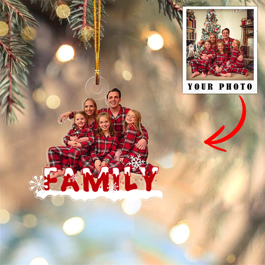 Family Shineful® Decoration Ornament Personalized Upload Photo Snow Mn8