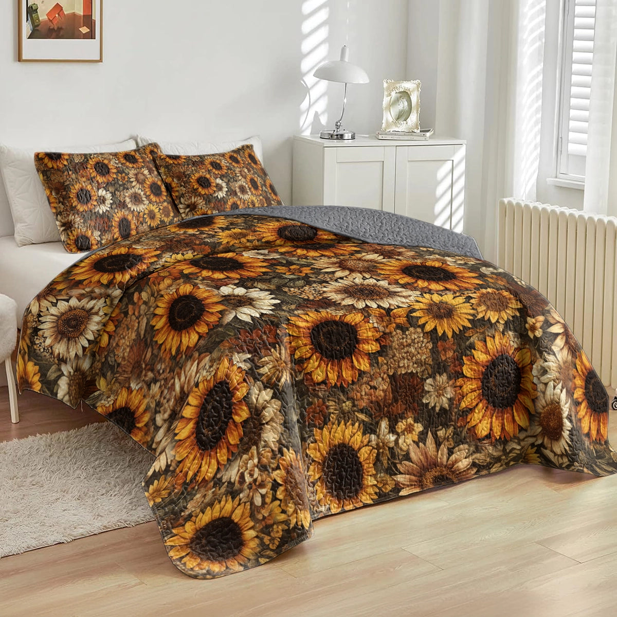 Shineful All Season Quilt 3-Piece Set - Sunflower Glow