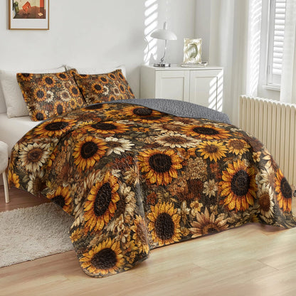 Shineful All Season Quilt 3-Piece Set - Sunflower Glow