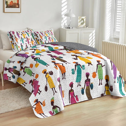 Shineful All Season Quilt 3-Piece Set Black Women's Traditional Beauty