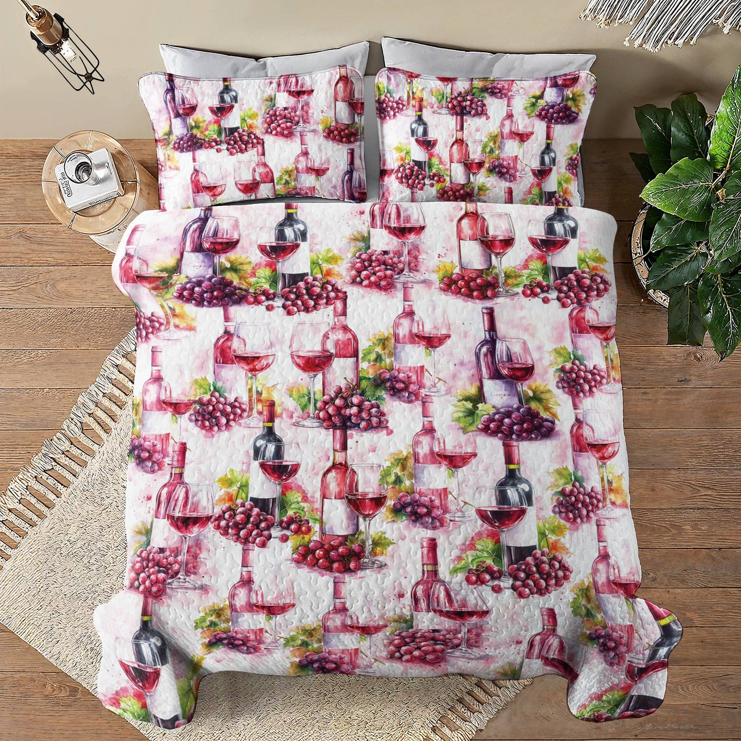 Shineful All Season Quilt 3-Piece Set Grape & Wine Bliss