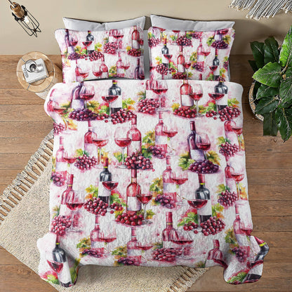 Shineful All Season Quilt 3-Piece Set Grape & Wine Bliss